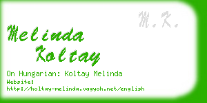 melinda koltay business card